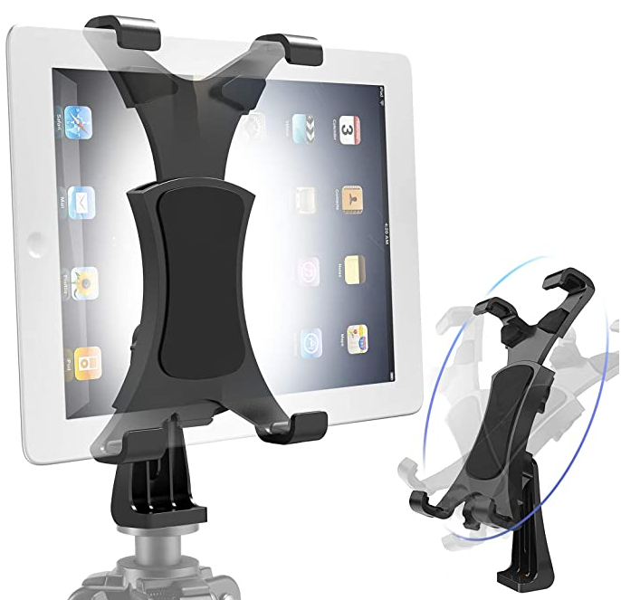 Yoassi Tripod Mount for iPad with Remote,Upgraded Universal Heavy Duty 360°Rotatable Anti-Wobble iPad Tripod Mount Adapter,iPad Holder for Tripod Fit for iPad12345Mini1234Air12Pro9.7 10.5 11 12.9